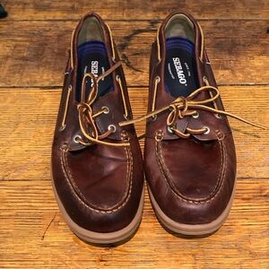Sebago Men's Dark Brown Leather Boat Shoes-never worn